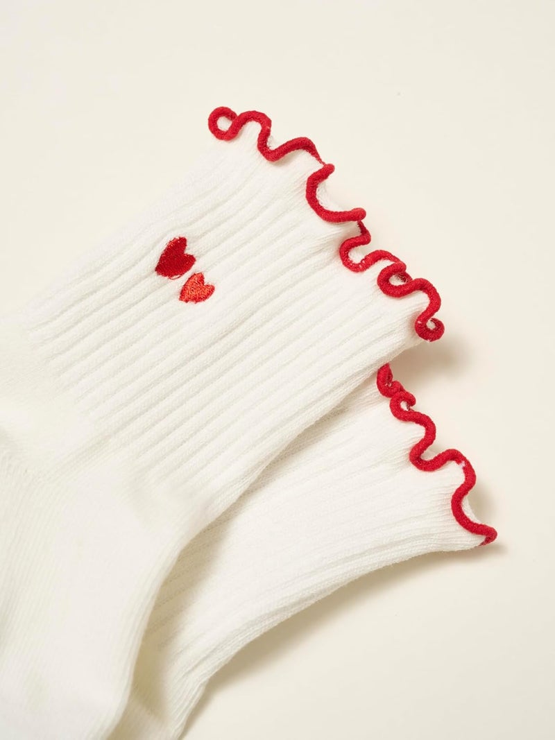 Shapes Studio Crew Half Calf Grip Socks, Cutest Fruits Pilates Socks, Ruffle socks, Non-Slip, Barre Yoga Fitness - Image 2